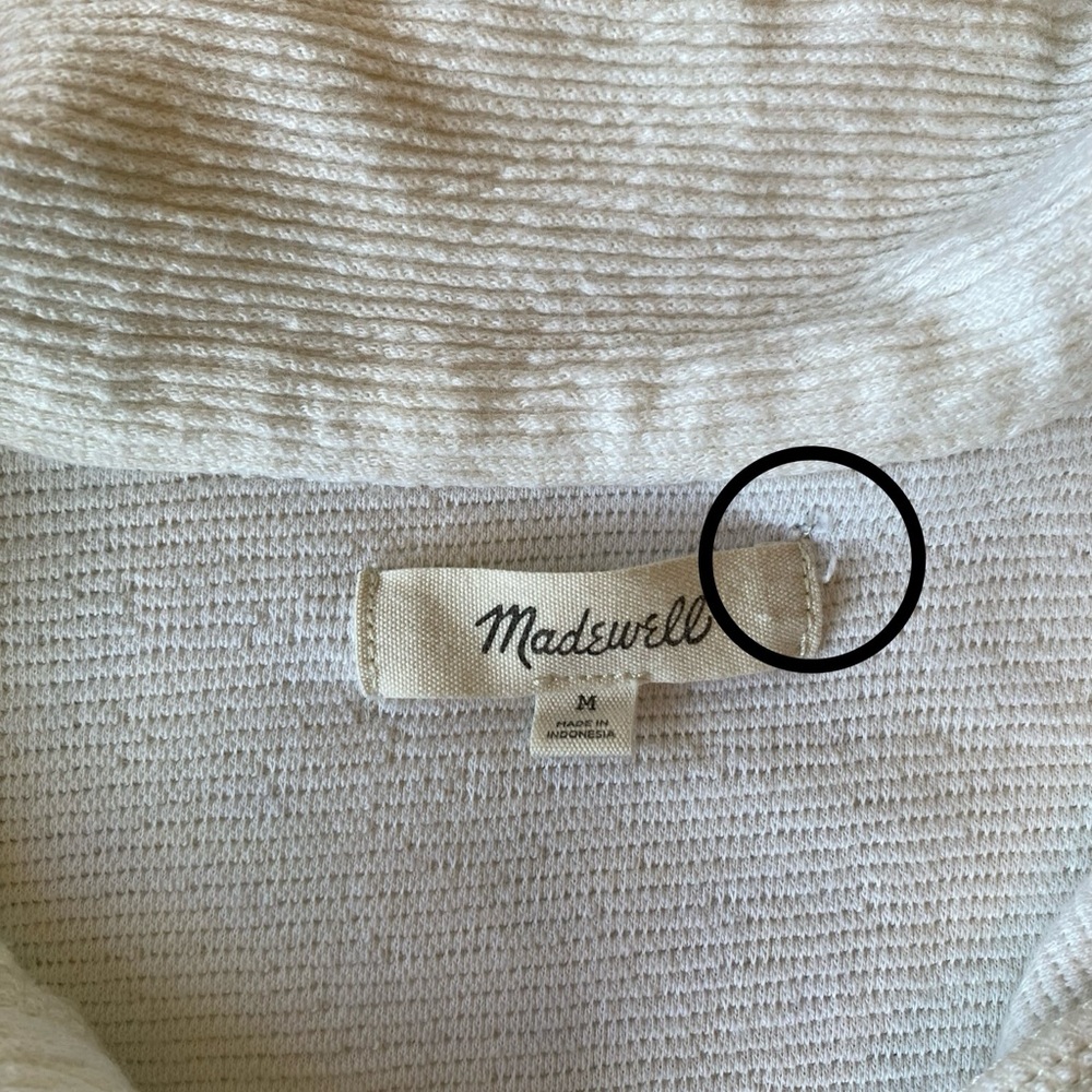 Madewell Ottoman Jacquard Polo Top, Cream - M - Picture 13 of 14